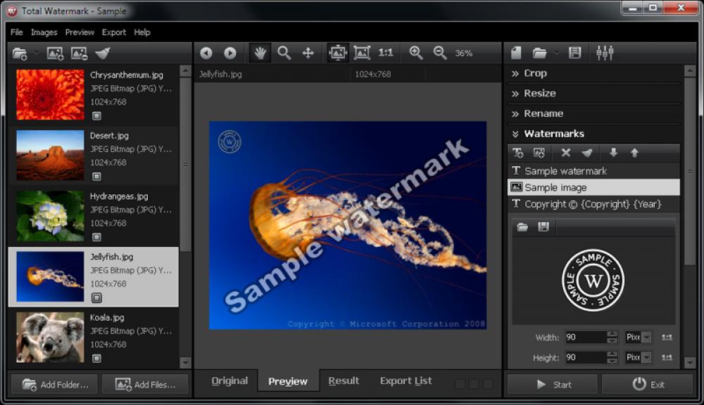 Total Watermark 1.2.701 (Shareware 7.99Mb)