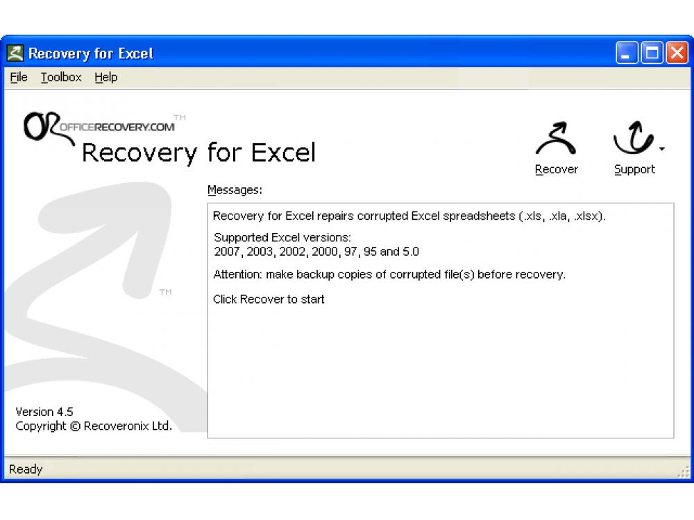 Recovery for Excel 6.0.19635 (Demo 1.77Mb)