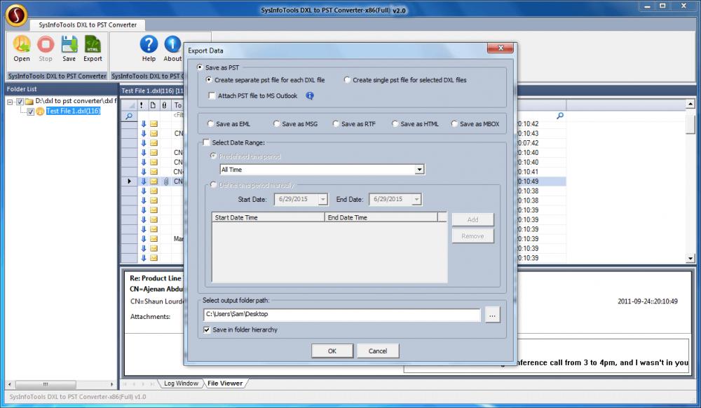 SysInfoTools DXL to PST Converter 2.0 (Shareware 4.87Mb)